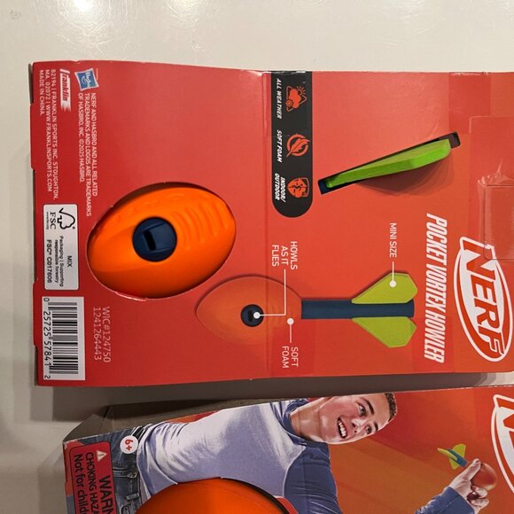 Nerf Mini Foam Vortex Aero Howler Football (TWO!) Whistling Sports Toy (new/h) - Picture 4 of 9